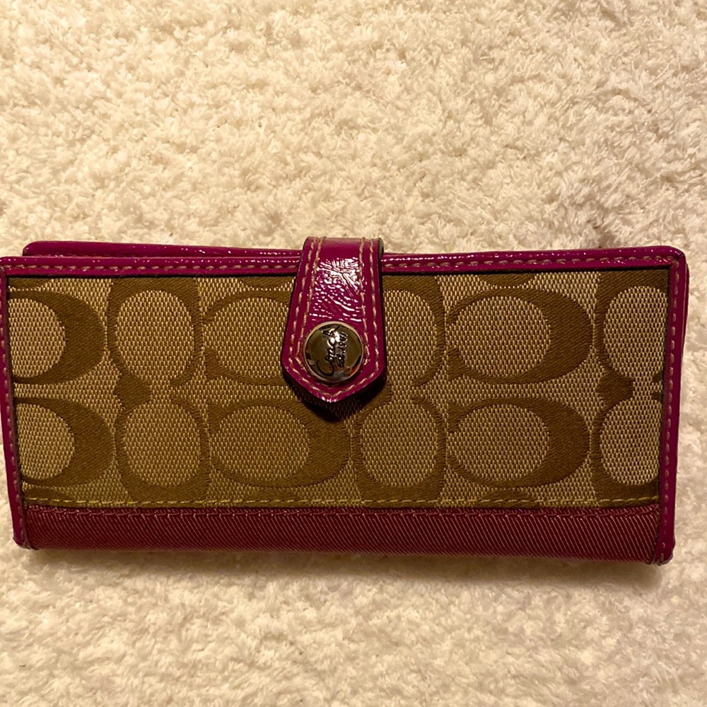 Coach slim wallet in purple